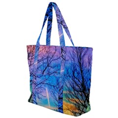 Pastel Plane Take-off Zip Up Canvas Bag by okhismakingart