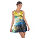 Yellow and Blue Forest Cotton Racerback Dress View1