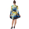 Yellow and Blue Forest Long Sleeve Panel Dress View2