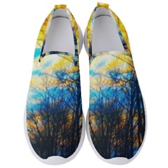 Yellow And Blue Forest Men s Slip On Sneakers