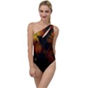 Red Striped Flowers To One Side Swimsuit View1