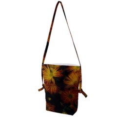 Red Striped Flowers Folding Shoulder Bag by okhismakingart