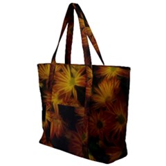 Red Striped Flowers Zip Up Canvas Bag by okhismakingart