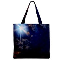 Sunny Day Zipper Grocery Tote Bag by okhismakingart