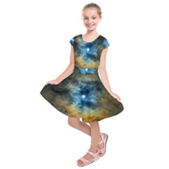 Rainbow Sun Kids  Short Sleeve Dress by okhismakingart