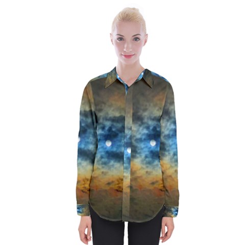 Rainbow Sun Womens Long Sleeve Shirt by okhismakingart