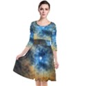 Rainbow Sun Quarter Sleeve Waist Band Dress View1