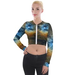 Rainbow Sun Long Sleeve Cropped Velvet Jacket by okhismakingart