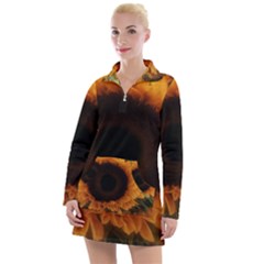 Single Sunflower Women s Hoodie Dress by okhismakingart