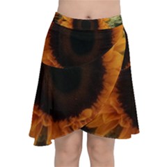 Single Sunflower Chiffon Wrap Front Skirt by okhismakingart