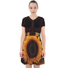 Single Sunflower Adorable In Chiffon Dress by okhismakingart