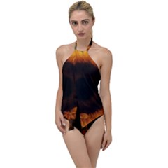 Single Sunflower Go With The Flow One Piece Swimsuit by okhismakingart