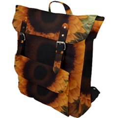 Single Sunflower Buckle Up Backpack by okhismakingart