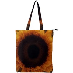 Single Sunflower Double Zip Up Tote Bag by okhismakingart