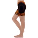 Single Sunflower Kids  Lightweight Velour Capri Yoga Leggings View2