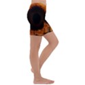 Single Sunflower Kids  Lightweight Velour Capri Yoga Leggings View3