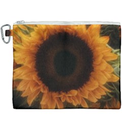 Single Sunflower Canvas Cosmetic Bag (xxxl) by okhismakingart