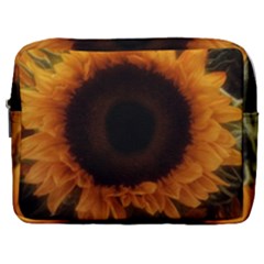 Single Sunflower Make Up Pouch (large) by okhismakingart