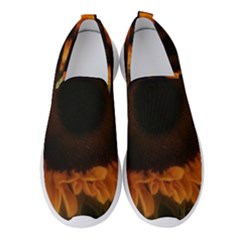 Single Sunflower Women s Slip On Sneakers by okhismakingart