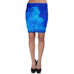 Deep Blue Clouds Bodycon Skirt by okhismakingart