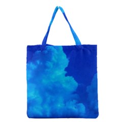 Deep Blue Clouds Grocery Tote Bag by okhismakingart