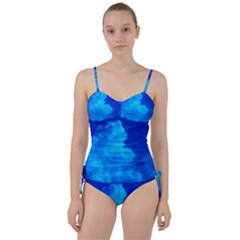 Deep Blue Clouds Sweetheart Tankini Set by okhismakingart