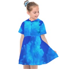 Deep Blue Clouds Kids  Sailor Dress by okhismakingart