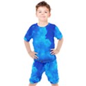 Deep Blue Clouds Kids  Tee and Shorts Set View1