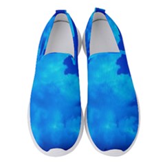 Deep Blue Clouds Women s Slip On Sneakers