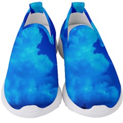 Deep Blue Clouds Kids  Slip On Sneakers