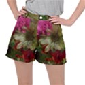 Grainy Green Flowers Stretch Ripstop Shorts View1