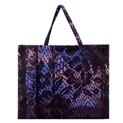 Sky And Curtains Zipper Large Tote Bag by okhismakingart