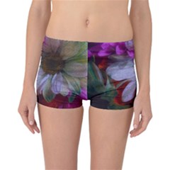 Grainy Green Flower (with Blue Tint) Reversible Boyleg Bikini Bottoms by okhismakingart