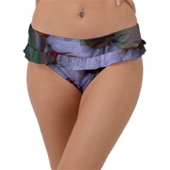 Grainy Green Flower (with Blue Tint) Frill Bikini Bottom by okhismakingart