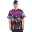 Grainy Green Flower (with Blue Tint) Men s Short Sleeve Shirt View1