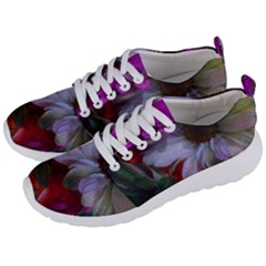 Grainy Green Flower (with Blue Tint) Men s Lightweight Sports Shoes