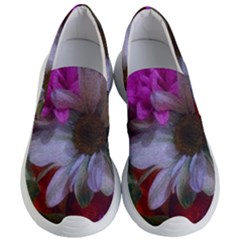 Grainy Green Flower (with Blue Tint) Women s Lightweight Slip Ons by okhismakingart