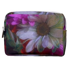 Grainy Green Flower (with Blue Tint) Make Up Pouch (medium) by okhismakingart