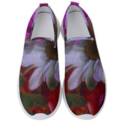 Grainy Green Flower (with Blue Tint) Men s Slip On Sneakers by okhismakingart