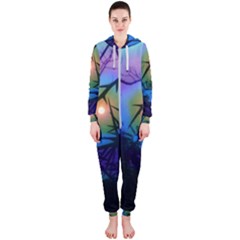 Rainbow Moon And Locust Tree Hooded Jumpsuit (ladies)  by okhismakingart