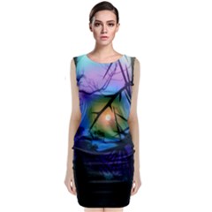 Rainbow Moon And Locust Tree Classic Sleeveless Midi Dress by okhismakingart