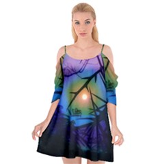 Rainbow Moon And Locust Tree Cutout Spaghetti Strap Chiffon Dress by okhismakingart