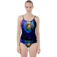 Rainbow Moon And Locust Tree Cut Out Top Tankini Set by okhismakingart