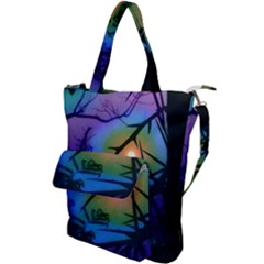 Rainbow Moon And Locust Tree Shoulder Tote Bag by okhismakingart