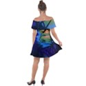 Rainbow Moon and Locust Tree Off Shoulder Velour Dress View2