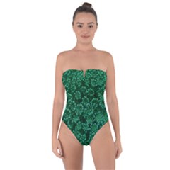 Green Queen Anne s Lace (up Close) Tie Back One Piece Swimsuit by okhismakingart