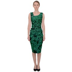 Green Queen Anne s Lace (up Close) Sleeveless Pencil Dress