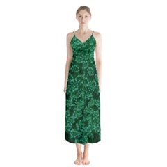 Green Queen Anne s Lace (up Close) Button Up Chiffon Maxi Dress by okhismakingart