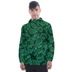 Green Queen Anne s Lace (up Close) Men s Front Pocket Pullover Windbreaker