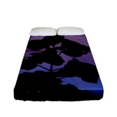 Moon And Catalpa Tree Fitted Sheet (full/ Double Size) by okhismakingart